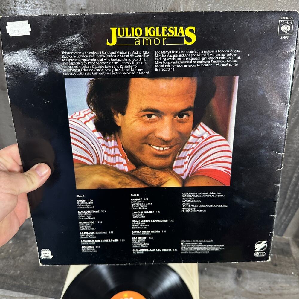 JULIO IGLESIAS - Amor LP - CBS 25103 UK PRESS - - Picture 3 of 10